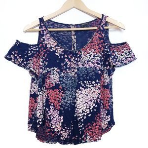 Lucky Brand | Cold shoulder floral t-shirt Size S